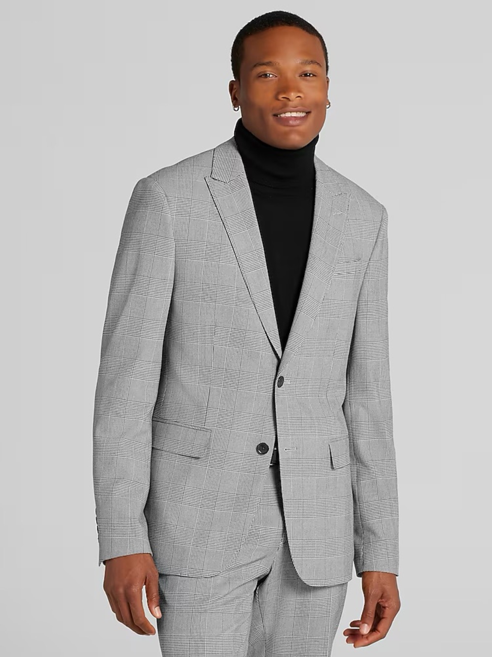 Egara Skinny Fit Plaid Suit Jacket